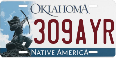 OK license plate 309AYR