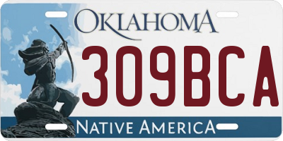 OK license plate 309BCA