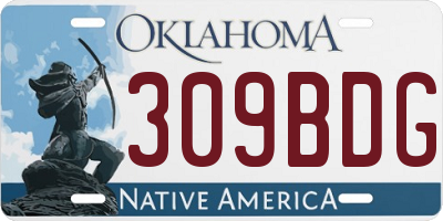 OK license plate 309BDG