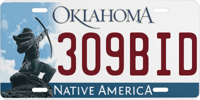 OK license plate 309BID