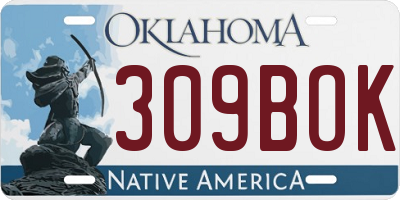 OK license plate 309BOK