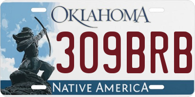 OK license plate 309BRB