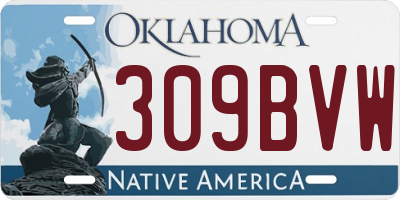 OK license plate 309BVW