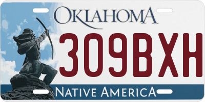 OK license plate 309BXH