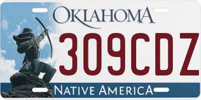 OK license plate 309CDZ