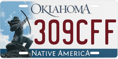 OK license plate 309CFF