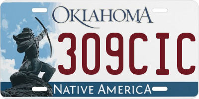 OK license plate 309CIC