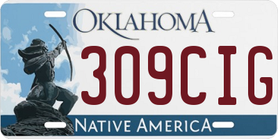 OK license plate 309CIG