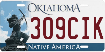 OK license plate 309CIK