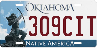 OK license plate 309CIT