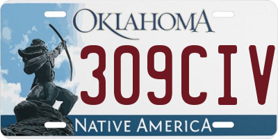 OK license plate 309CIV