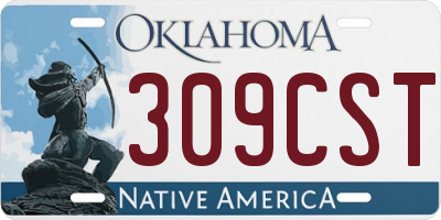 OK license plate 309CST