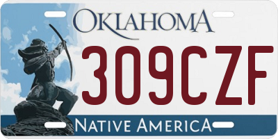 OK license plate 309CZF