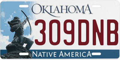 OK license plate 309DNB