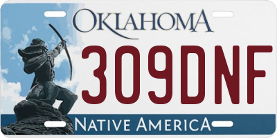 OK license plate 309DNF