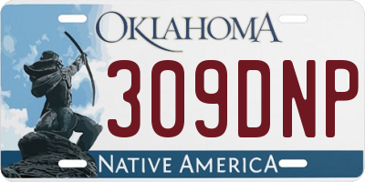 OK license plate 309DNP