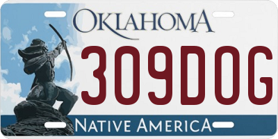 OK license plate 309DOG