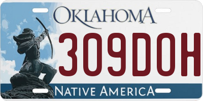 OK license plate 309DOH