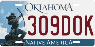 OK license plate 309DOK