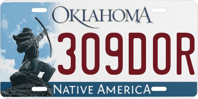 OK license plate 309DOR