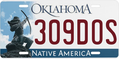 OK license plate 309DOS