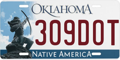OK license plate 309DOT