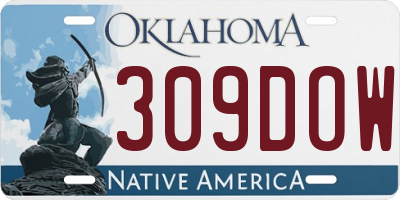 OK license plate 309DOW