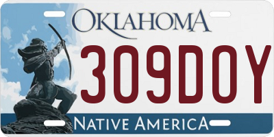 OK license plate 309DOY
