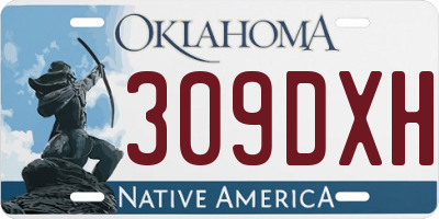 OK license plate 309DXH