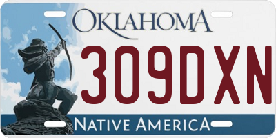 OK license plate 309DXN