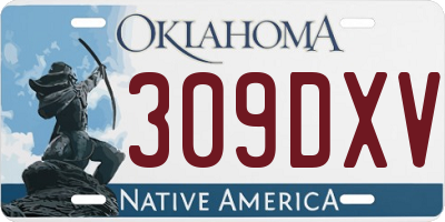 OK license plate 309DXV
