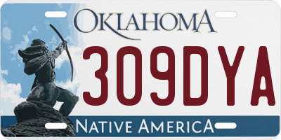 OK license plate 309DYA