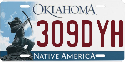 OK license plate 309DYH