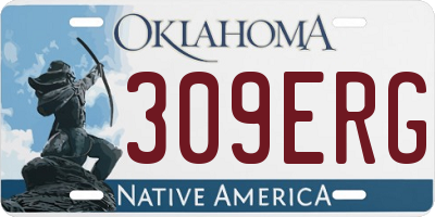OK license plate 309ERG