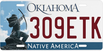 OK license plate 309ETK