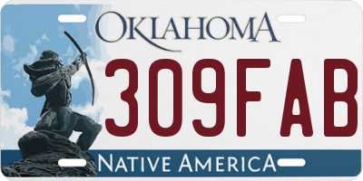 OK license plate 309FAB