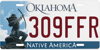 OK license plate 309FFR