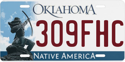 OK license plate 309FHC