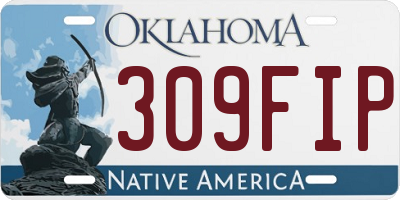 OK license plate 309FIP