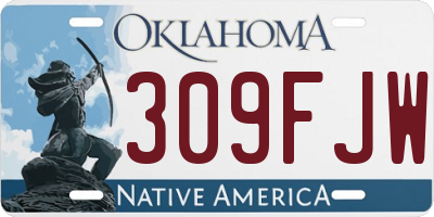 OK license plate 309FJW
