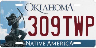 OK license plate 309TWP