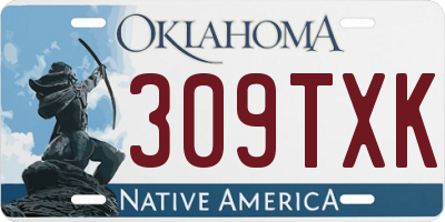 OK license plate 309TXK