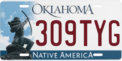 OK license plate 309TYG