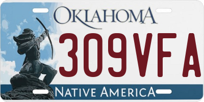 OK license plate 309VFA