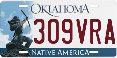 OK license plate 309VRA