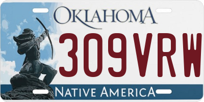 OK license plate 309VRW