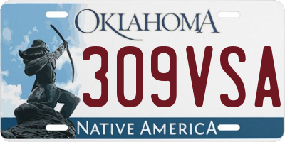 OK license plate 309VSA