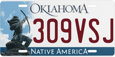 OK license plate 309VSJ