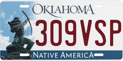 OK license plate 309VSP