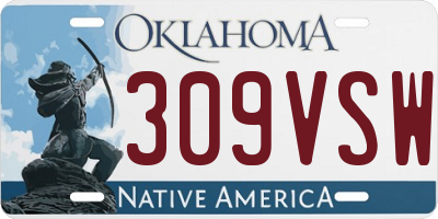 OK license plate 309VSW
